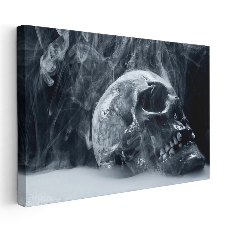 Kafatası - Dumanlı Karanlık Kanvas Tablo