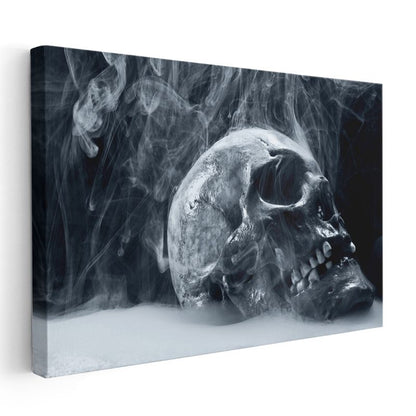 Kafatası - Dumanlı Karanlık Kanvas Tablo