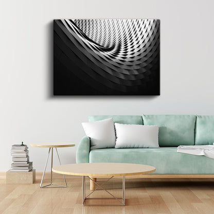 Modern Mimari - Siyah Beyaz Spiral Kanvas Tablo