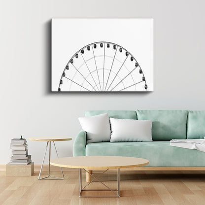 Dönme Dolap - Minimalist Gökyüzü Silueti Kanvas Tablo