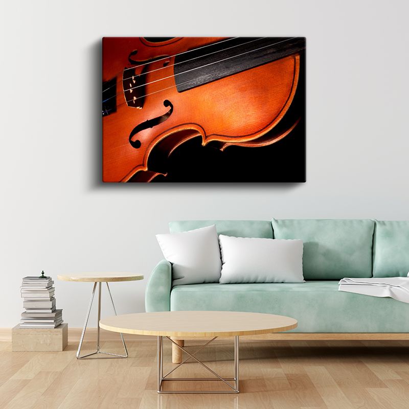 Keman Detayı - Klasik Müzik Enstrümanının Zarif Hatları Kanvas Tablo