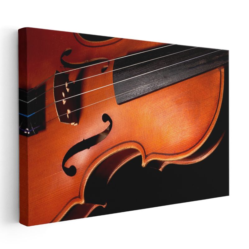 Keman Detayı - Klasik Müzik Enstrümanının Zarif Hatları Kanvas Tablo
