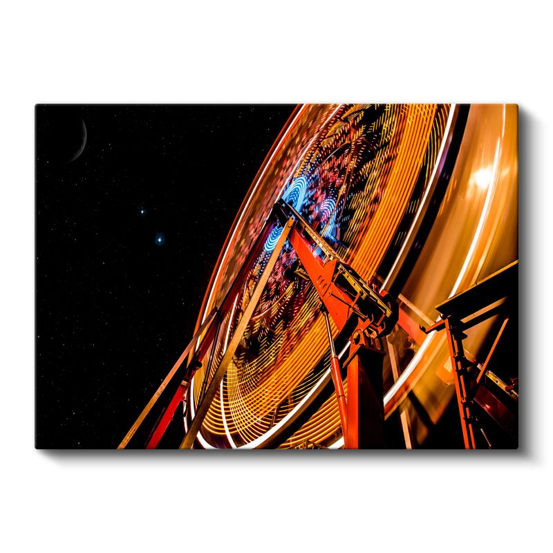 Dönme Dolap - Gece Gökyüzünde Işıltılı Anlar Kanvas Tablo