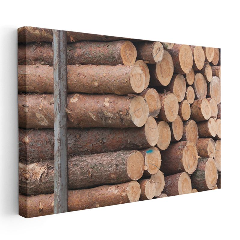 Odun Kütükleri - Doğal Ahşap Dokusu Kanvas Tablo