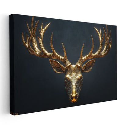 Altın Geyik - Lüks Dekoratif Sanat Kanvas Tablo