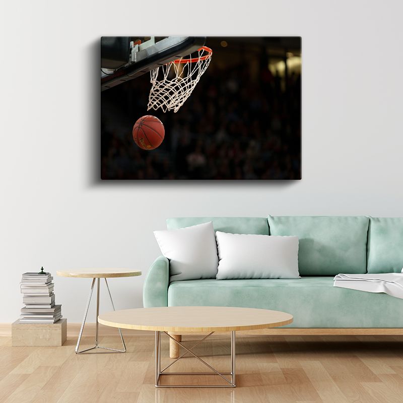 Basketbol Anı - Potaya Yükselen Top Kanvas Tablo