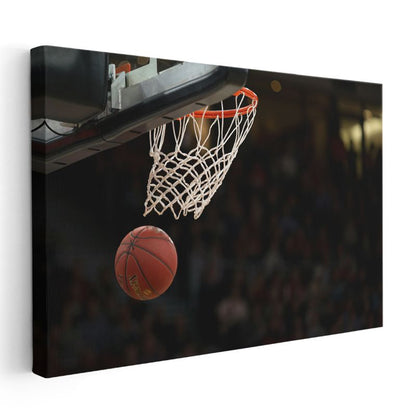 Basketbol Anı - Potaya Yükselen Top Kanvas Tablo