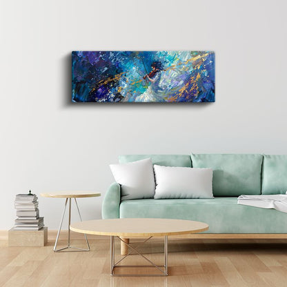 Keman Virtüözü - Mavi Tonlarda Sanatsal İfade Kanvas Tablo