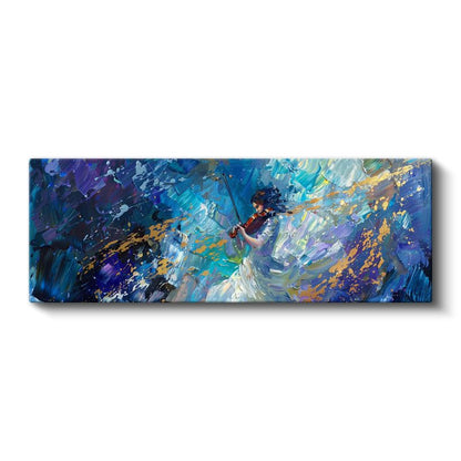 Keman Virtüözü - Mavi Tonlarda Sanatsal İfade Kanvas Tablo