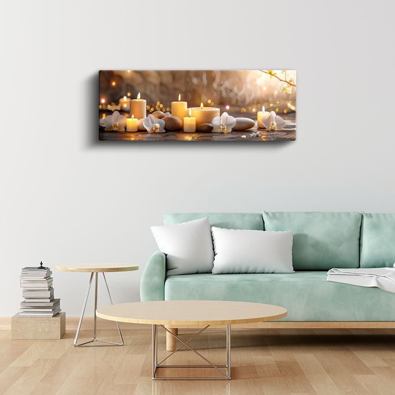 Spa Ritüeli - Mumlar ve Orkidelerle Dinginlik Kanvas Tablo