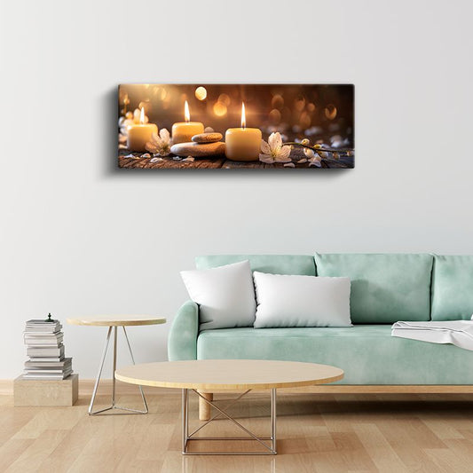 Aromatik Mumlar - Çiçekler ve Doğal Taşlarla Dekorasyon Kanvas Tablo