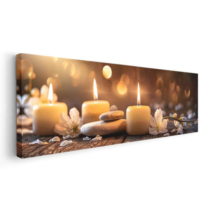 Aromatik Mumlar - Çiçekler ve Doğal Taşlarla Dekorasyon Kanvas Tablo