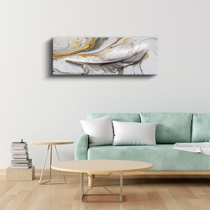 Zarif Tüy - Altın Detaylı Minimalist Sanat Kanvas Tablo