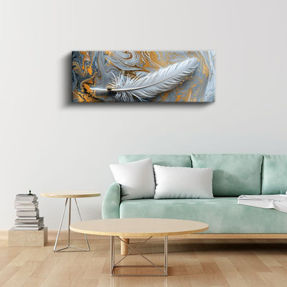 Beyaz Tüy - Lüks Dokunuş Sanat Eseri Kanvas Tablo