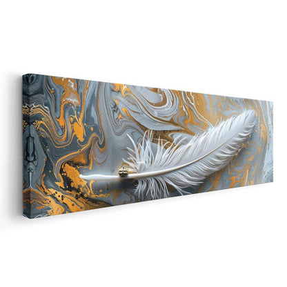 Beyaz Tüy - Lüks Dokunuş Sanat Eseri Kanvas Tablo