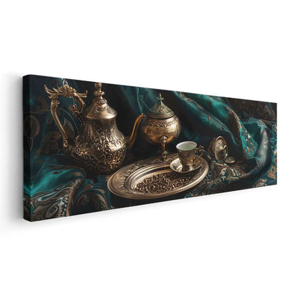 Osmanlı Çay Seremonisi - Geleneksel Bakır Takımlar Kanvas Tablo