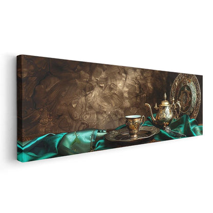 Antik Çay Kültürü - Altın İşlemeli Fincanlar Kanvas Tablo