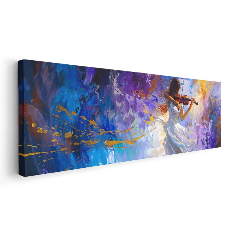 Keman Virtüözü - Renkli Melodiler Kanvas Tablo