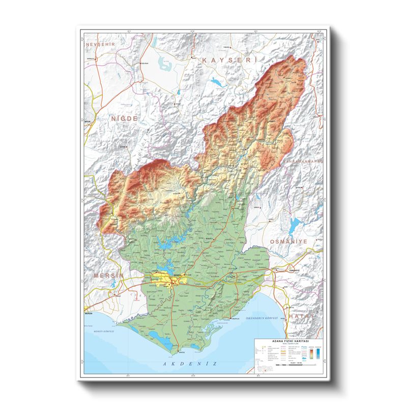 Adana - İl Haritası Kanvas Tablo