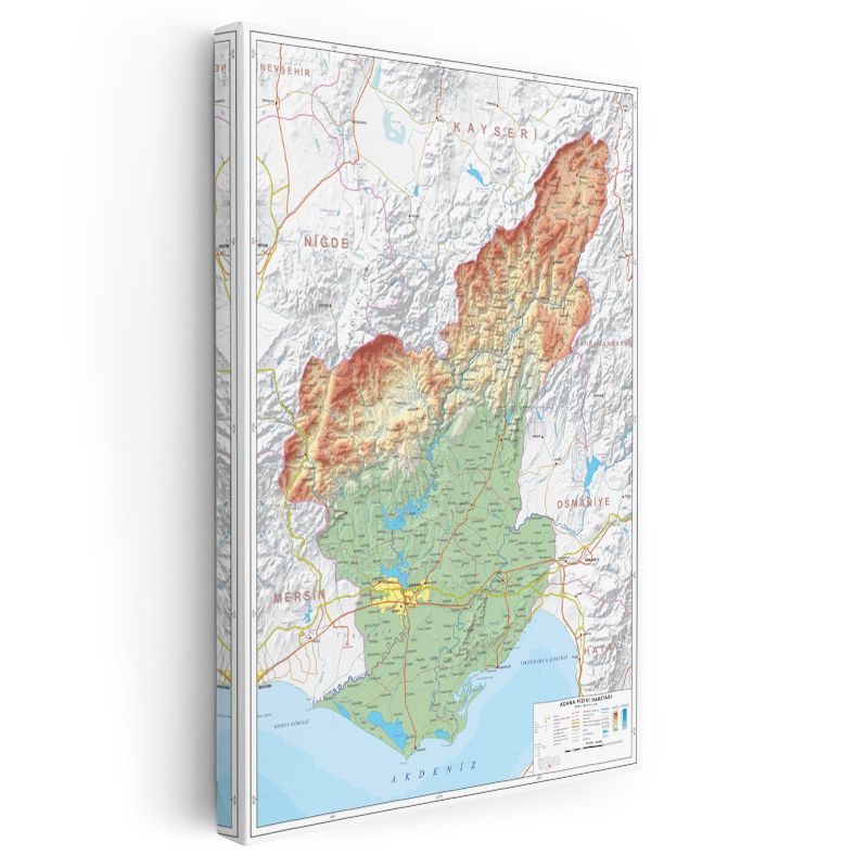 Adana - İl Haritası Kanvas Tablo