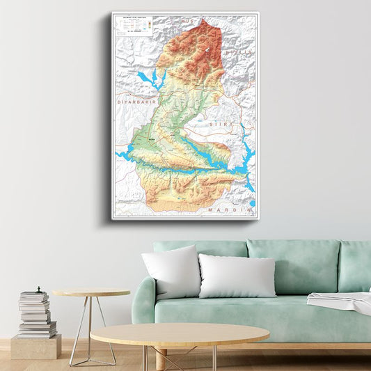 Batman - İl Haritası Kanvas Tablo