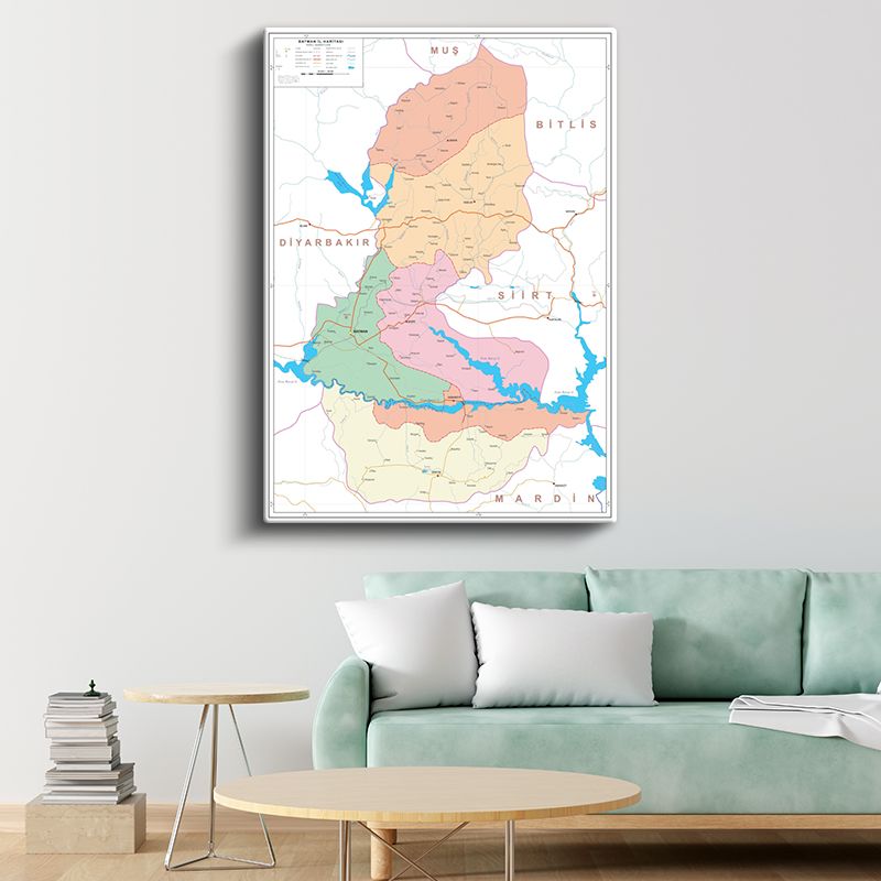 Batman - Fiziki Haritası Kanvas Tablo