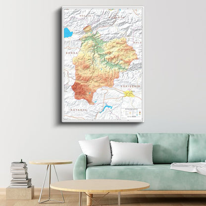 Bilecik - İl Haritası Kanvas Tablo