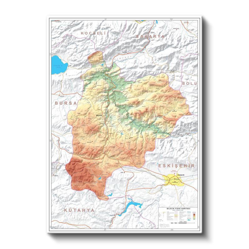 Bilecik - İl Haritası Kanvas Tablo