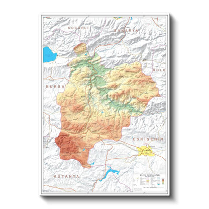 Bilecik - İl Haritası Kanvas Tablo