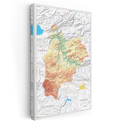 Bilecik - İl Haritası Kanvas Tablo