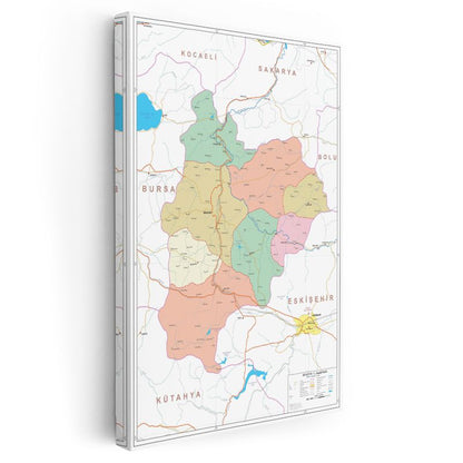 Bilecik - Fiziki Haritası Kanvas Tablo