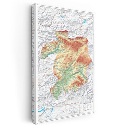 Bingöl - İl Haritası Kanvas Tablo