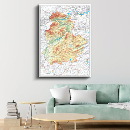 Çorum - İl Haritası Kanvas Tablo