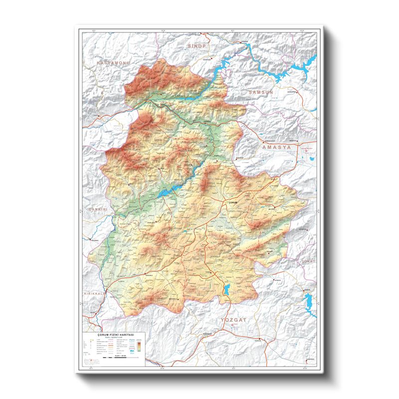 Çorum - İl Haritası Kanvas Tablo