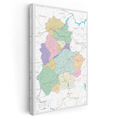 Çorum - Fiziki Haritası Kanvas Tablo