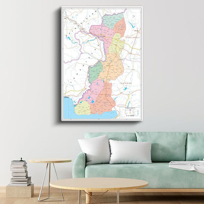 Edirne - İl Haritası Kanvas Tablo