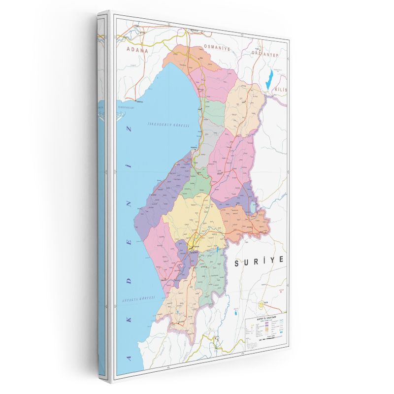 Hatay - İl Haritası Kanvas Tablo