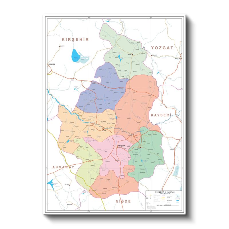 Nevşehir - İl Haritası Kanvas Tablo