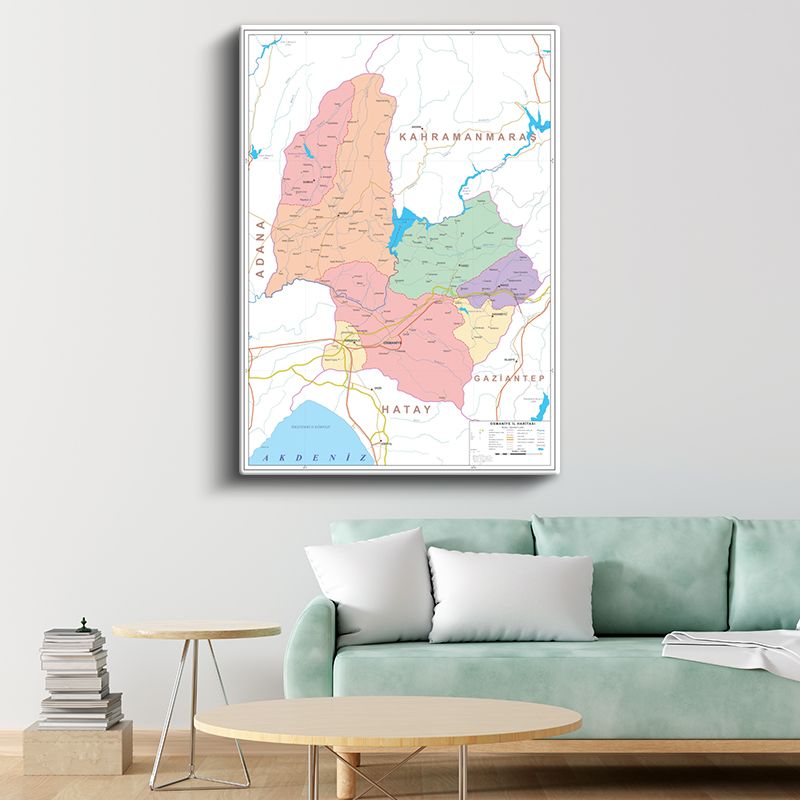 Osmaniye - İl Haritası Kanvas Tablo