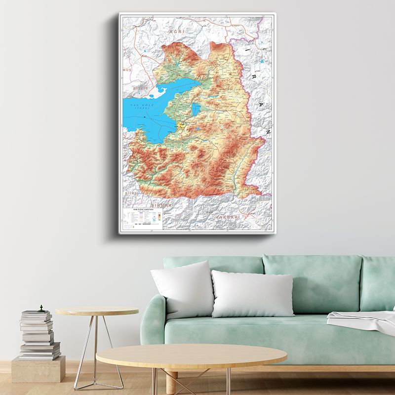 Van - Fiziki Haritası Kanvas Tablo