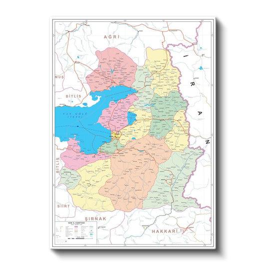Van - İl Haritası Kanvas Tablo