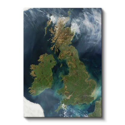 İngiltere & İrlanda - Fiziki Haritası Kanvas Tablo