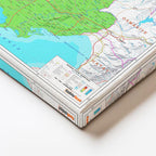 Dikey Kanvas Tablo Adana Fiziki Harita Görünümü Harita Tablosu Ev Ofis Duvar Dekoru