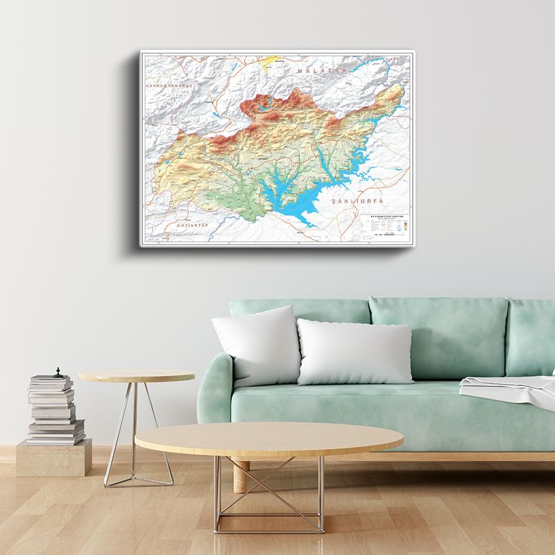 Adıyaman - Fiziki Haritası Kanvas Tablo