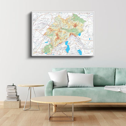 Afyonkarahisar - Fiziki Haritası Kanvas Tablo
