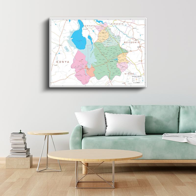 Aksaray - İl Haritası Kanvas Tablo