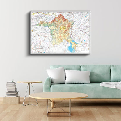 Adıyaman - Fiziki Haritası Kanvas Tablo