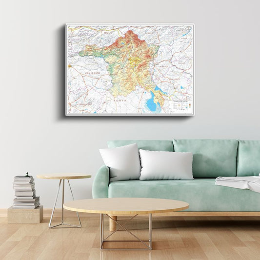 Adıyaman - Fiziki Haritası Kanvas Tablo