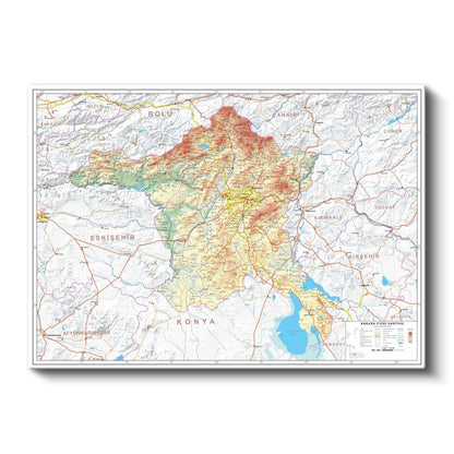 Adıyaman - Fiziki Haritası Kanvas Tablo