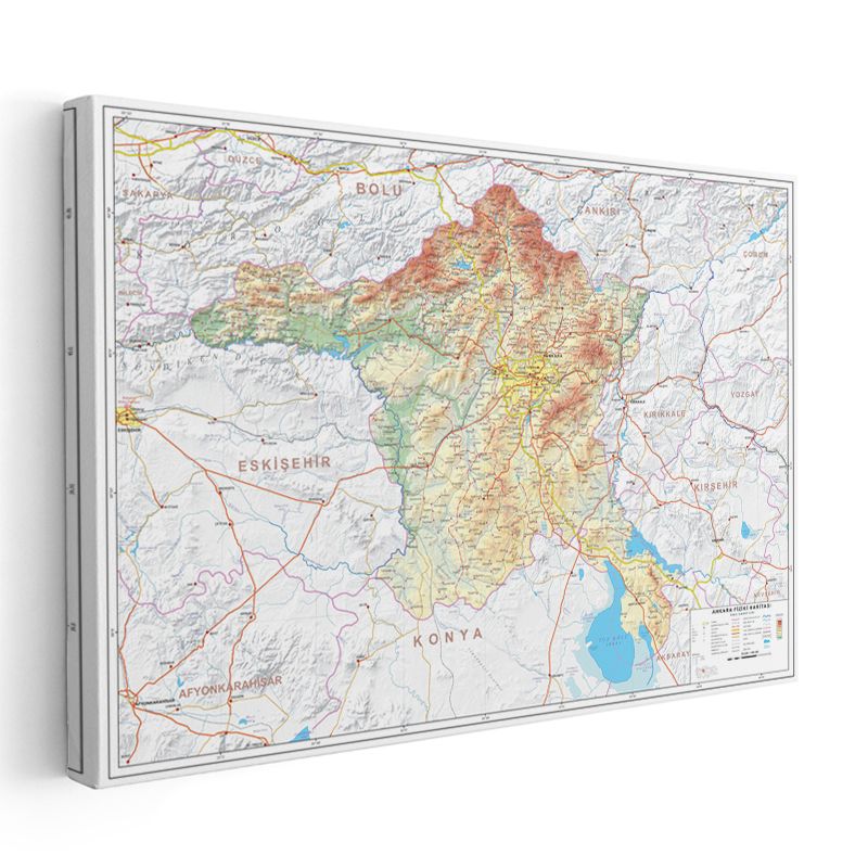 Adıyaman - Fiziki Haritası Kanvas Tablo